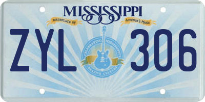 MS license plate ZYL306