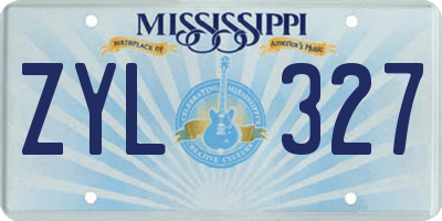 MS license plate ZYL327
