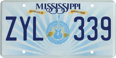 MS license plate ZYL339