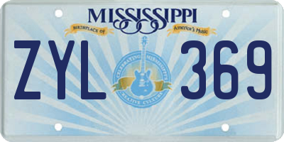 MS license plate ZYL369