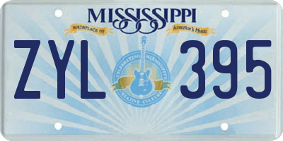 MS license plate ZYL395