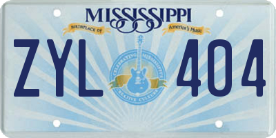 MS license plate ZYL404