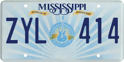 MS license plate ZYL414