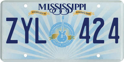 MS license plate ZYL424