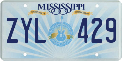 MS license plate ZYL429