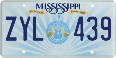 MS license plate ZYL439