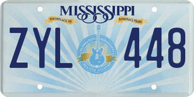 MS license plate ZYL448