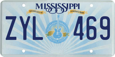 MS license plate ZYL469
