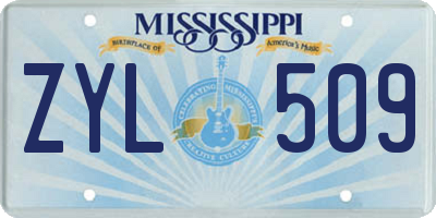 MS license plate ZYL509