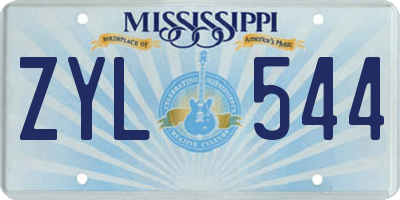 MS license plate ZYL544