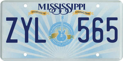 MS license plate ZYL565