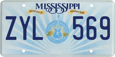 MS license plate ZYL569