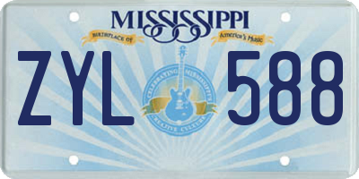 MS license plate ZYL588