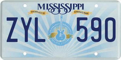 MS license plate ZYL590