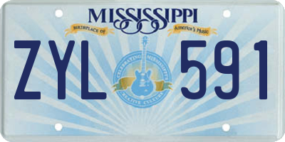 MS license plate ZYL591