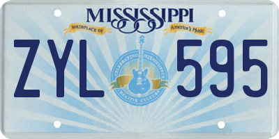 MS license plate ZYL595