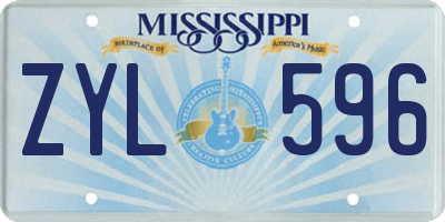 MS license plate ZYL596