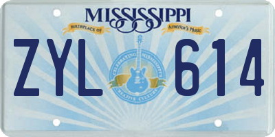 MS license plate ZYL614