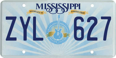 MS license plate ZYL627