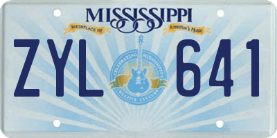 MS license plate ZYL641