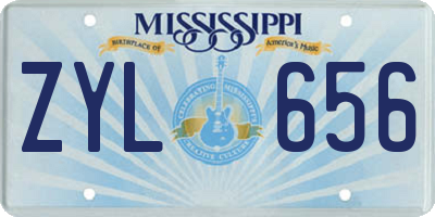 MS license plate ZYL656