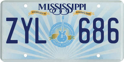 MS license plate ZYL686