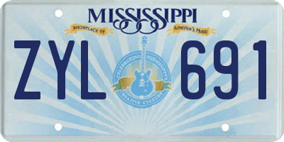 MS license plate ZYL691