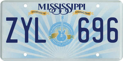MS license plate ZYL696