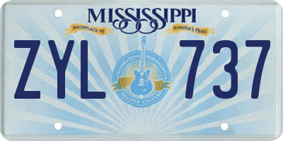 MS license plate ZYL737