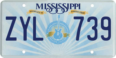 MS license plate ZYL739
