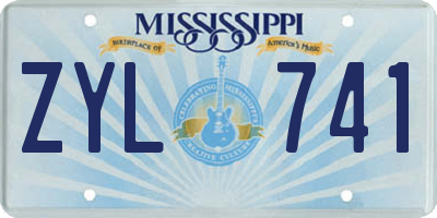 MS license plate ZYL741