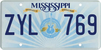 MS license plate ZYL769
