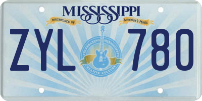 MS license plate ZYL780