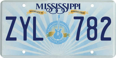 MS license plate ZYL782