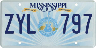 MS license plate ZYL797