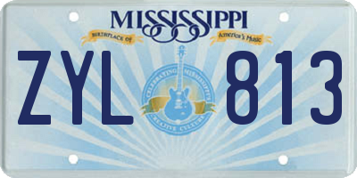 MS license plate ZYL813