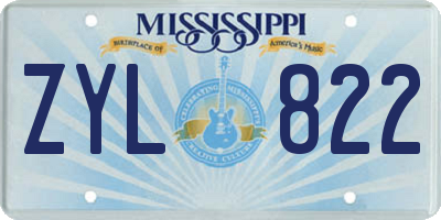 MS license plate ZYL822