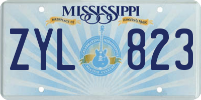 MS license plate ZYL823