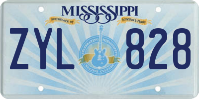 MS license plate ZYL828