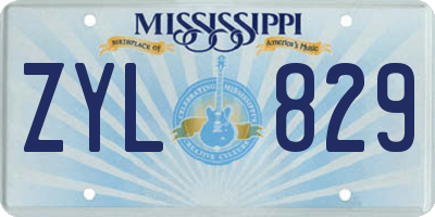 MS license plate ZYL829