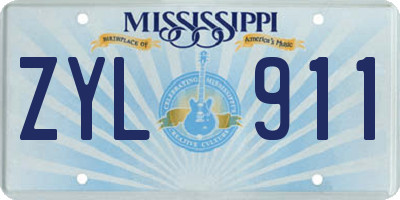 MS license plate ZYL911