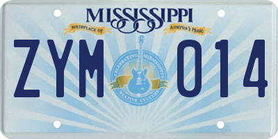 MS license plate ZYM014