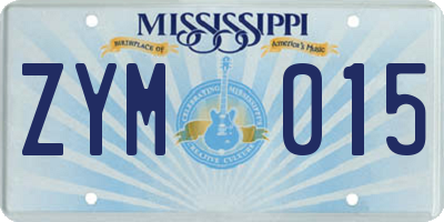 MS license plate ZYM015