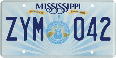 MS license plate ZYM042