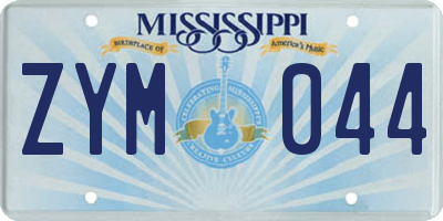 MS license plate ZYM044