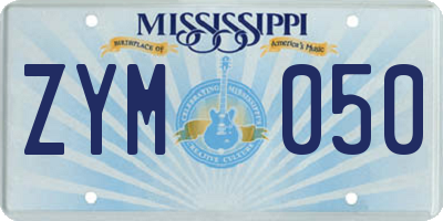 MS license plate ZYM050