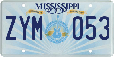 MS license plate ZYM053