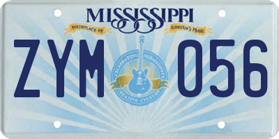 MS license plate ZYM056