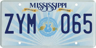 MS license plate ZYM065