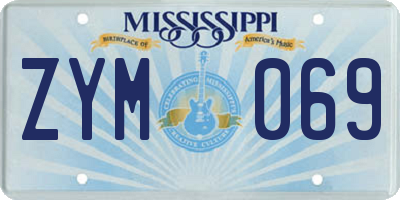 MS license plate ZYM069